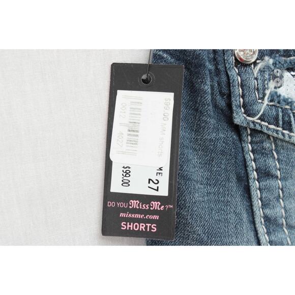 NWT Miss Me Shorts Womens 27 Blue USA Flag Patriotic Memorial Day Sequin Bling - Picture 5 of 9